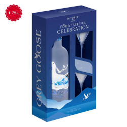Grey Goose Vodka Gift Set With Martini Cocktail Glasses