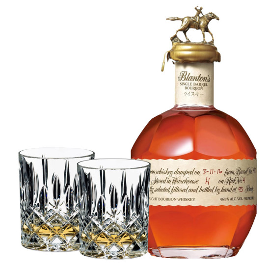 Blanton's Bourbon And Riedel Glasses Set of Two