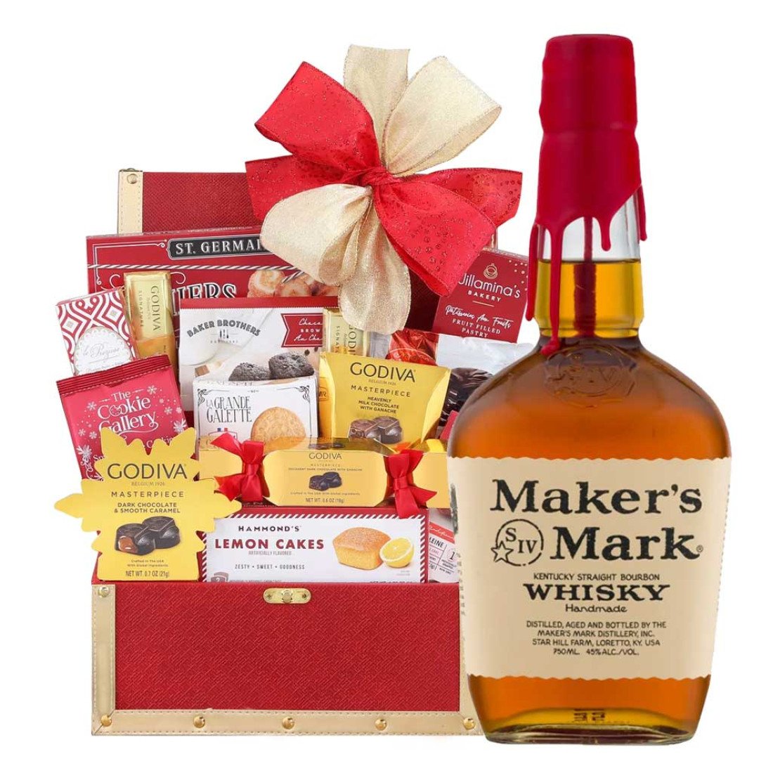 Maker's Mark and Golden Godiva Gift Basket