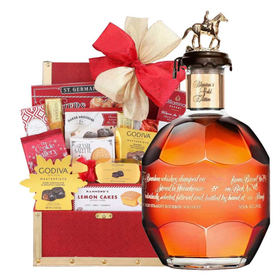 Blanton's Bourbon and Godiva Golden Gift Basket