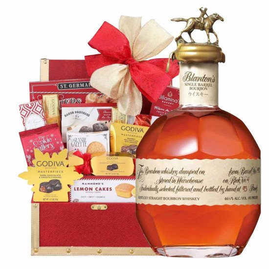 Blanton's Bourbon and Godiva Golden Gift Basket