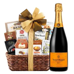 Veuve Clicquot Brut Champagne and Bon Appetit Gourmet Gift Basket
