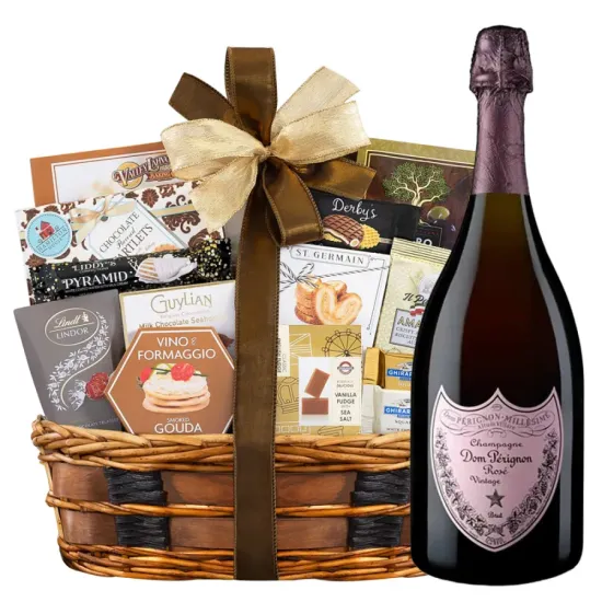 Dom Perignon Rose Champagne with Bon Appetit Gift Basket Dom Perignon Rose Champagne with Bon Appetit Gift Basket