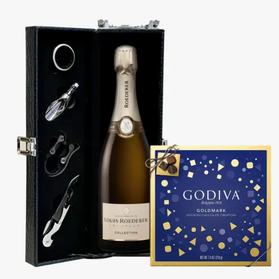 Louis Roederer Collection 244 Champagne And Godiva 9 Pc Chocolate Gift Louis Roederer Collection 244 Champagne And Godiva 9 Pc Chocolate Gift