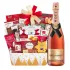 Moet and Chandon Nectar Imperial Rose & Assorted Godiva Chocolates Gift Basket