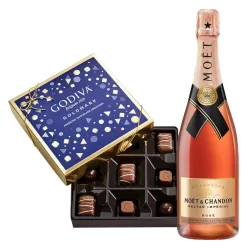 Moet & Chandon Nectar Imperial Rose Champagne with Godiva Chocolates