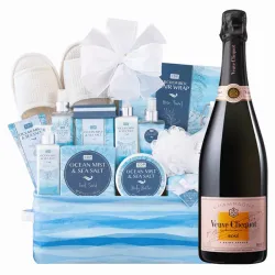Veuve Clicquot Rose Champagne And Spa Gift Basket
