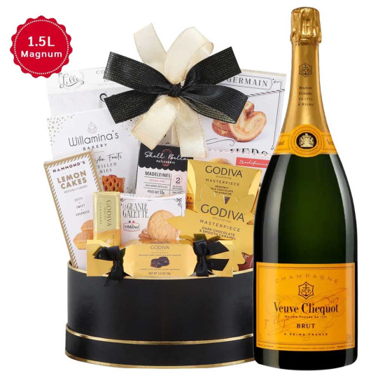 Veuve Clicquot Brut (1.5L Magnum) And Assorted Godiva Chocolate Gift Basket