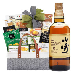 Yamazaki 12-Year Single Malt Japanese Whisky and Gourmet Delight Gift Basket