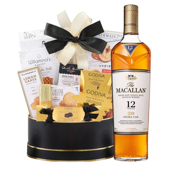 Macallan 12 Year Scotch Whisky Gift Basket