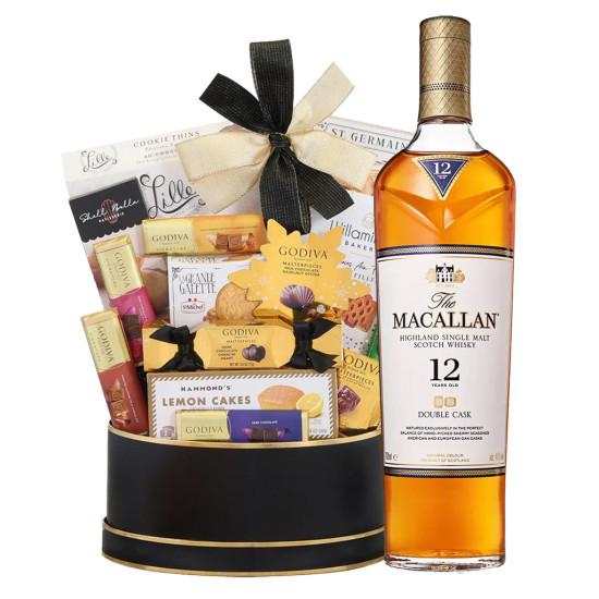 Macallan 12 Year Scotch Whisky Gift Basket