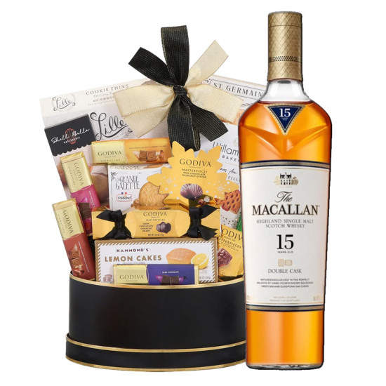 Macallan 15 Year Scotch Whisky Gift Basket Macallan 15 Year Scotch Whisky Gift Basket